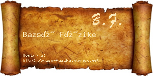 Bazsó Füzike névjegykártya